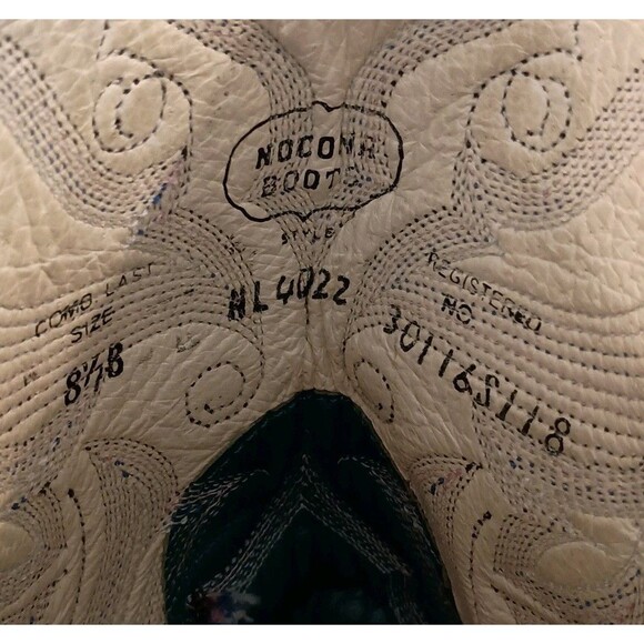 Vtg. Nocona Womens Size 8.5B Cowboy Boots Square Toe Teal/Brown Leather Western - Picture 16 of 16